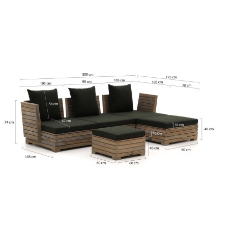 ROUGH-B chaise longue loungeset 5-delig - Laagste prijsgarantie! afbeelding2 - 1