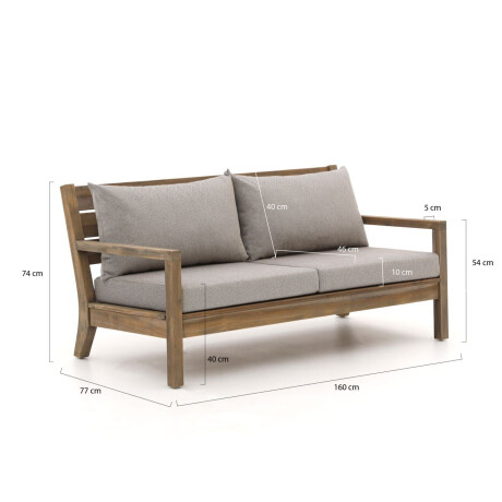ROUGH Batang lounge tuinbank 160cm - Laagste prijsgarantie! afbeelding2 - 1