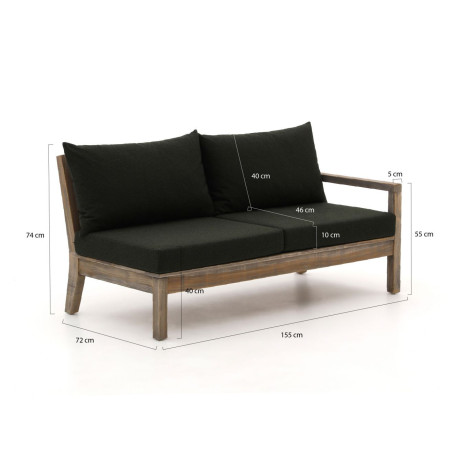 ROUGH Batang loungemodule linkerarm 155cm - Laagste prijsgarantie! afbeelding2 - 1