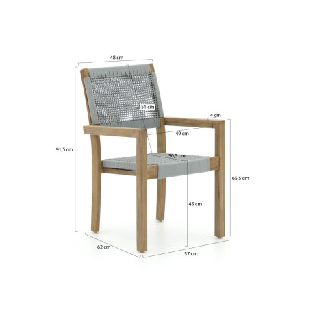 ROUGH Batang/ROUGH-S 170cm dining tuinset 7-delig stapelbaar - Laagste prijsgarantie! afbeelding2 - 1