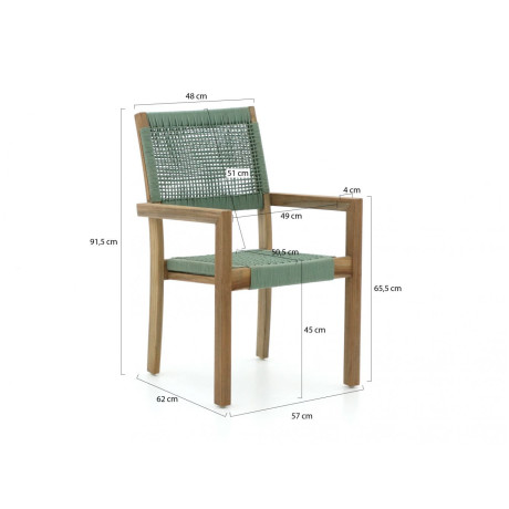 ROUGH Batang/ROUGH-S 90cm dining tuinset 5-delig stapelbaar - Laagste prijsgarantie! afbeelding2 - 1