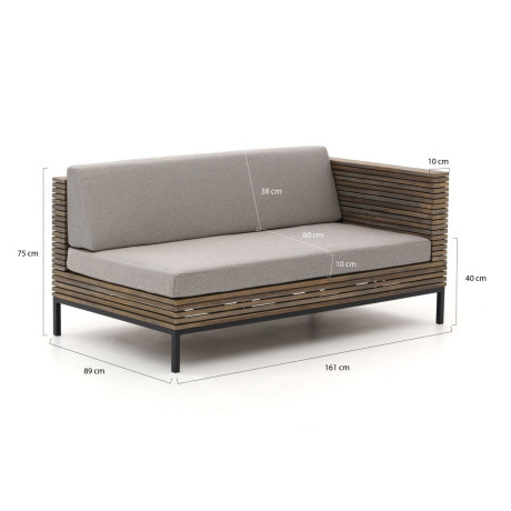 ROUGH-D loungemodule linkerarm 161cm - Laagste prijsgarantie! afbeelding2 - 1