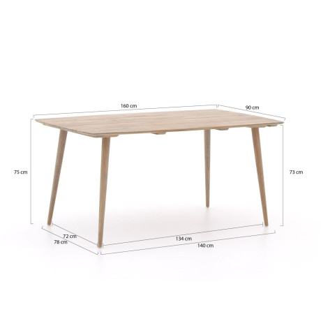 ROUGH-K dining tuintafel 160x90x75cm - Laagste prijsgarantie! afbeelding2 - 1