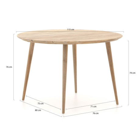 ROUGH-K dining tuintafel ø 115cm - Laagste prijsgarantie! afbeelding2 - 1