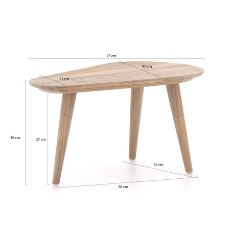 ROUGH-K lounge tuintafel 43x75x39cm - Laagste prijsgarantie! afbeelding2 - 1