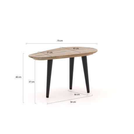 ROUGH-K lounge tuintafel 43x75x40cm - Laagste prijsgarantie! afbeelding2 - 1