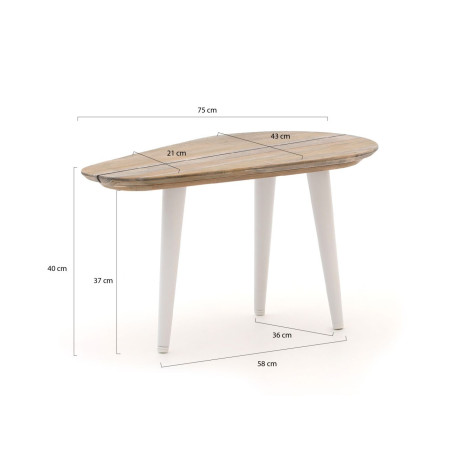 ROUGH-K lounge tuintafel 43x75x40cm - Laagste prijsgarantie! afbeelding2 - 1
