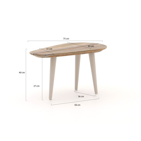 ROUGH-K lounge tuintafel 43x75x40cm - Laagste prijsgarantie! afbeelding2 - 1