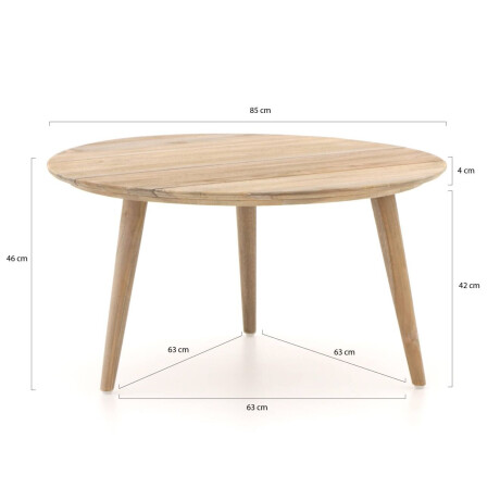 ROUGH-K lounge tuintafel ø 85cm - Laagste prijsgarantie! afbeelding2 - 1