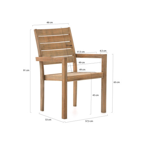 ROUGH-S 220cm dining tuinset met bank 5-delig stapelbaar - Laagste prijsgarantie! afbeelding2 - 1