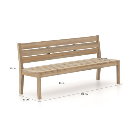 ROUGH-S dining tuinbank 190x45cm - Laagste prijsgarantie! afbeelding2 - 1