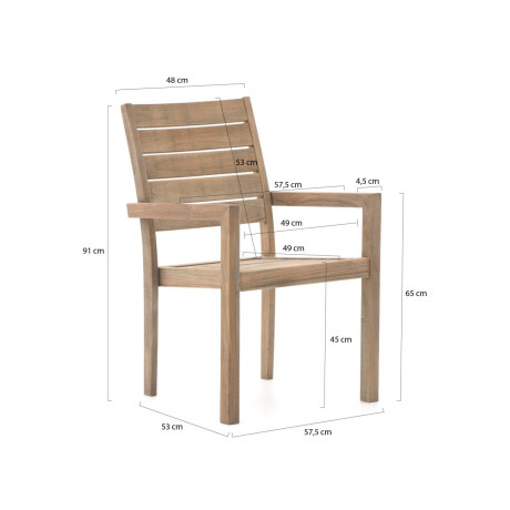 ROUGH-S dining tuinset 160cm 5-delig stapelbaar - Laagste prijsgarantie! afbeelding2 - 1