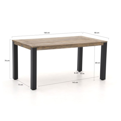 ROUGH-S dining tuintafel 160x90x76cm - Laagste prijsgarantie! afbeelding2 - 1