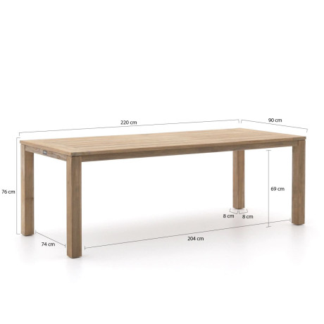 ROUGH-S dining tuintafel 220x90x76cm - Laagste prijsgarantie! afbeelding2 - 1