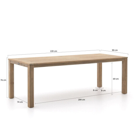 ROUGH-S dining tuintafel 220x90x76cm - Laagste prijsgarantie! afbeelding2 - 1