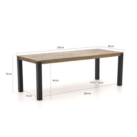 ROUGH-S dining tuintafel 220x90x76cm - Laagste prijsgarantie! afbeelding2 - 1