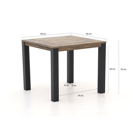ROUGH-S dining tuintafel 90x90x76cm - Laagste prijsgarantie! afbeelding2 - 1