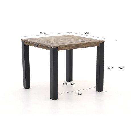 ROUGH-S dining tuintafel 90x90x76cm - Laagste prijsgarantie! afbeelding2 - 1