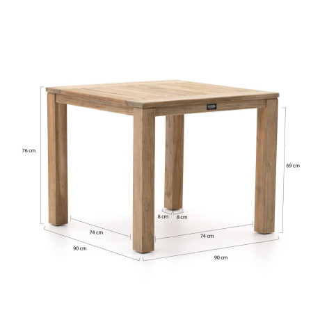 ROUGH-S dining tuintafel 90x90x76cm - Laagste prijsgarantie! afbeelding2 - 1