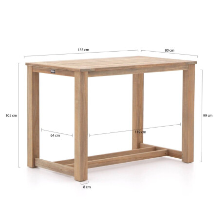 ROUGH-X bartafel 135x80x105cm - Laagste prijsgarantie! afbeelding2 - 1
