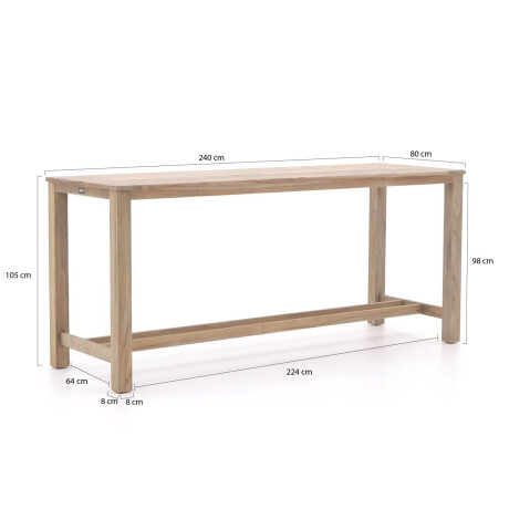 ROUGH-X bartafel 240x80x105cm - Laagste prijsgarantie! afbeelding2 - 1