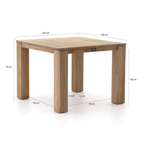 ROUGH-X dining tuintafel 100x100x76cm - Laagste prijsgarantie! afbeelding2 - 1