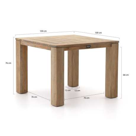 ROUGH-X dining tuintafel 100x100x76cm - Laagste prijsgarantie! afbeelding2 - 1