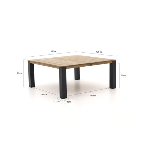 ROUGH-X dining tuintafel 170x170x76cm - Laagste prijsgarantie! afbeelding2 - 1