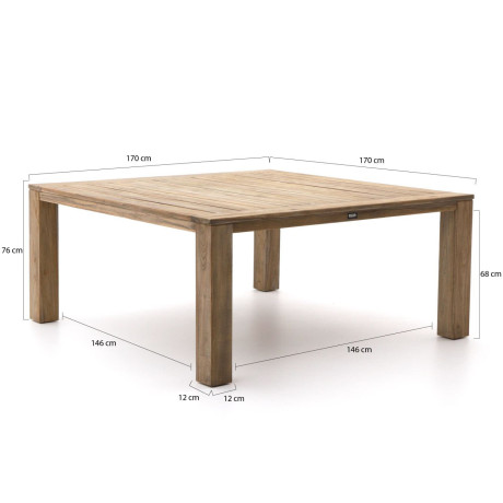 ROUGH-X dining tuintafel 170x170x76cm - Laagste prijsgarantie! afbeelding2 - 1