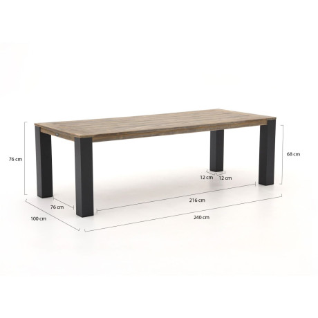 ROUGH-X dining tuintafel 240x100x76cm - Laagste prijsgarantie! afbeelding2 - 1