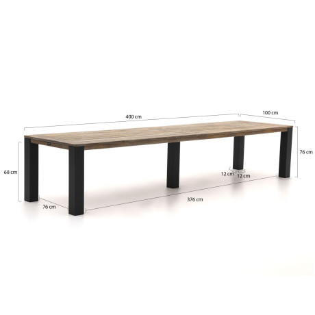 ROUGH-X dining tuintafel 400x100x76cm - Laagste prijsgarantie! afbeelding2 - 1