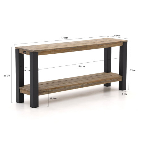 ROUGH-X sidetable 170x42x75cm - Laagste prijsgarantie! afbeelding2 - 1