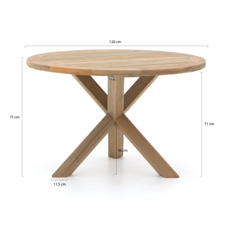 ROUGH-Y dining tuintafel ø 120cm (h:75cm) - Laagste prijsgarantie! afbeelding2 - 1