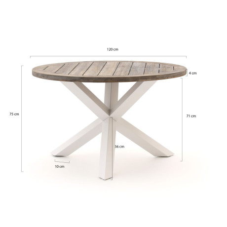 ROUGH-Y dining tuintafel ø 120cm (h:75cm) - Laagste prijsgarantie! afbeelding2 - 1