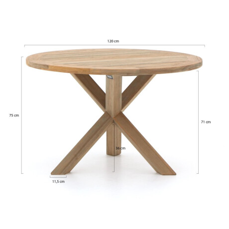 ROUGH-Y dining tuintafel ø 120cm (h:75cm) - Laagste prijsgarantie! afbeelding2 - 1