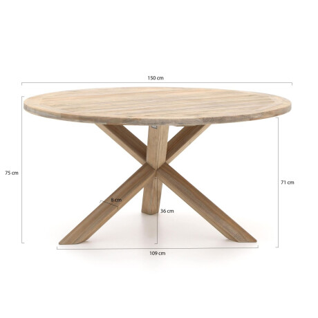 ROUGH-Y dining tuintafel ø 150cm (h:75cm) - Laagste prijsgarantie! afbeelding2 - 1