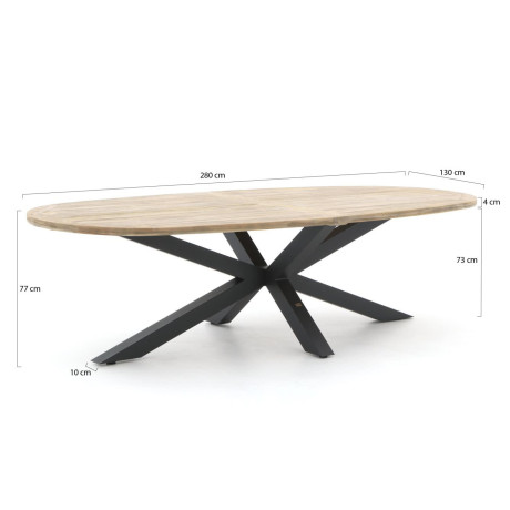 ROUGH-Y Ellips dining tuintafel 280x130cm - Laagste prijsgarantie! afbeelding2 - 1