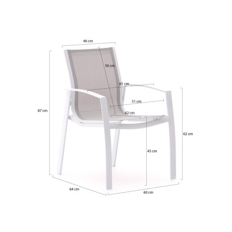 R&S Design Altea dining tuinstoel stapelbaar - Laagste prijsgarantie! afbeelding2 - 1