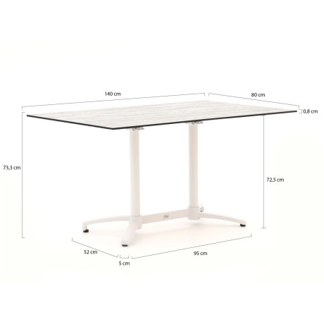 R&S Design Altea/Canzo 140cm dining tuinset 5-delig - Laagste prijsgarantie! afbeelding2 - 1