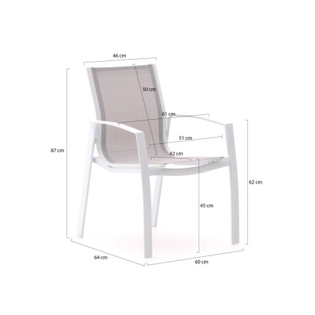 R&S Design Altea/Fidenza 220cm dining tuinset 7-delig stapelbaar - Laagste prijsgarantie! afbeelding2 - 1
