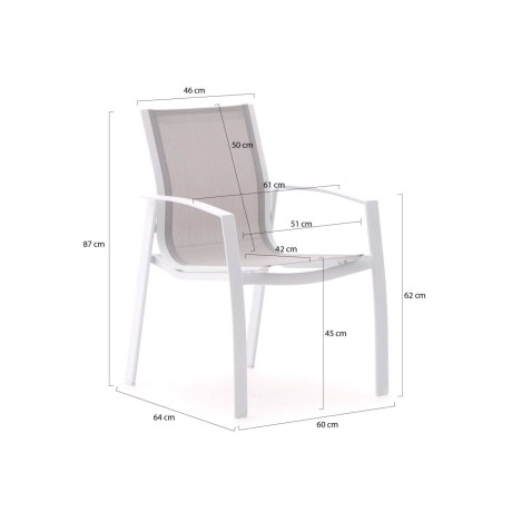 R&S Design Altea/Fidenza 90cm dining tuinset 3-delig stapelbaar - Laagste prijsgarantie! afbeelding2 - 1