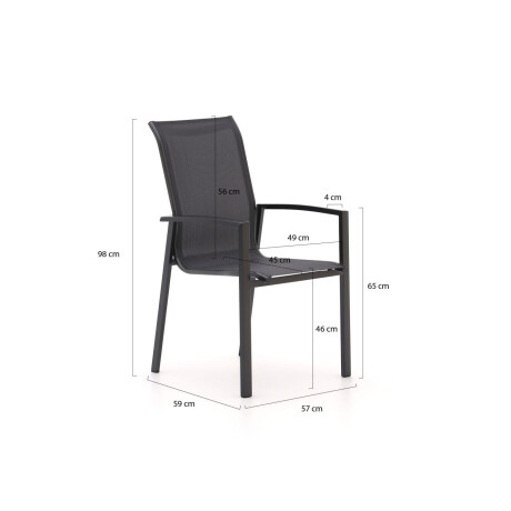 R&S design Centallo/Fidenza ø149cm dining tuinset 6-delig stapelbaar - Laagste prijsgarantie! afbeelding2 - 1