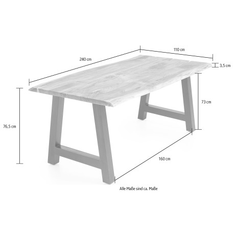 SalesFever Eettafel Massief hout geolied en tweevoudig gewaxt afbeelding2 - 1