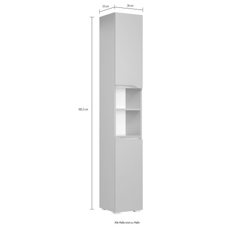 Saphir Badkamerserie Quickset 5-delig wastafelonderkast met led-spiegel Hoge kast, onderkast, hangend kastje, inclusief deurdemper, 6 deuren (5-delig) afbeelding2 - 1