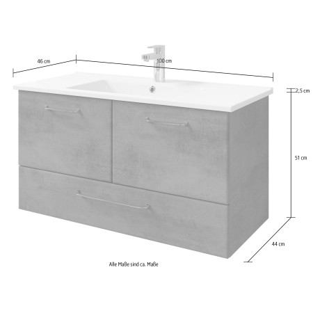 Saphir Badkamerserie Quickset 945 keramieken wastafelonderkast met onderkast, 100 cm breed (1 stuk) afbeelding2 - 1