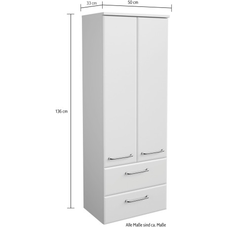 Saphir Badmeubelset Quickset 341 4-delig, glazen wastafel en led-spiegelkast met 2 middelgrote kasten, incl. deurdemper, 8 deuren, 5 lades (set, 4 stuks) afbeelding2 - 1