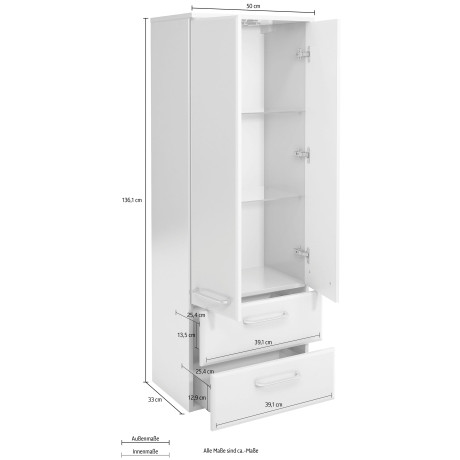 Saphir Halfhoge kast Quickset Badkamer-halfhoge kast inclusief deurdemper, grepen in glanzend chroom afbeelding2 - 1