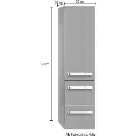 Saphir Halfhoge kast Serie 4005 badkamerkast 30 cm breed, 1 deur, 2 lades, incl. deurdemper afbeelding2 - 1