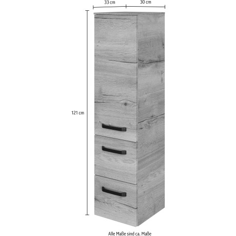 Saphir Halfhoge kast Serie 4010 badkamerkast 30 cm breed, 1 deur, 2 lades, incl. deurdemper afbeelding2 - 1