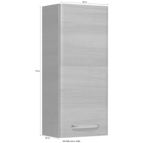 Saphir Hangend kastje Quickset wand-badkast 30 cm breed met 1 deur en 2 glazen legplanken Badkamer-hangend kastje inclusief deurdemper, grepen in glanzend chroom afbeelding2 - 1